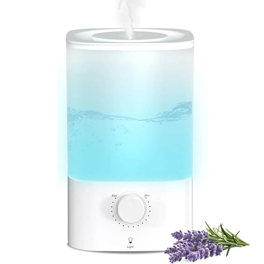 3.2L Comfort Humidifiers for Bedroom, 360° Adjustable Nozzle & 7 Color LED Night Light, Top Fill Design & Multiple Mist Levels